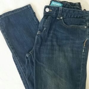 Old Navy jeans dark stretch straight leg 14 Kids